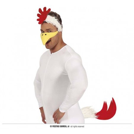 COMPLETO GALLINA 3 pz CODA DIADEMA E BECCO