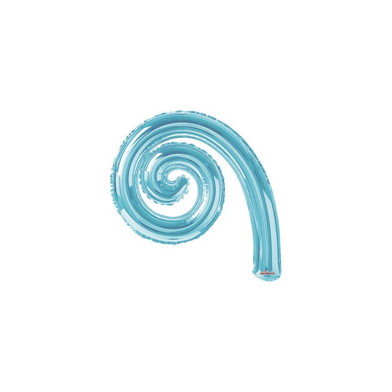 PALLONE MYLAR KURLY SPIRAL CELESTE MINISHAPE 14 35cm