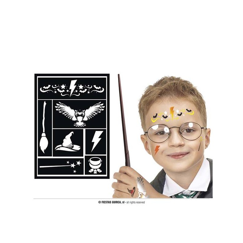 STENCIL PER TRUCCO BAMBINO 14x20cm MAGO