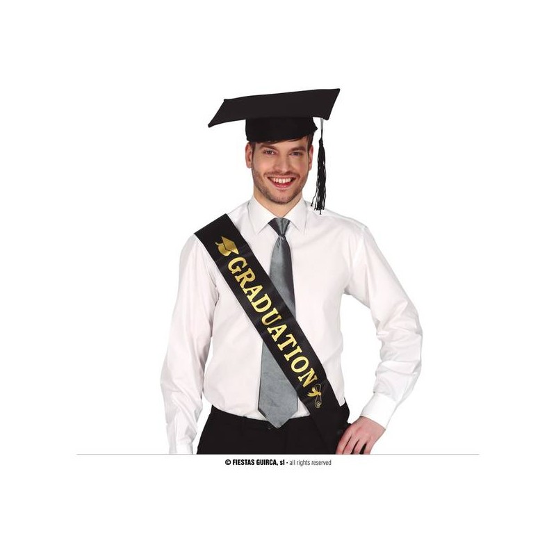 FASCIA LAUREA NERA E ORO GRADUATION