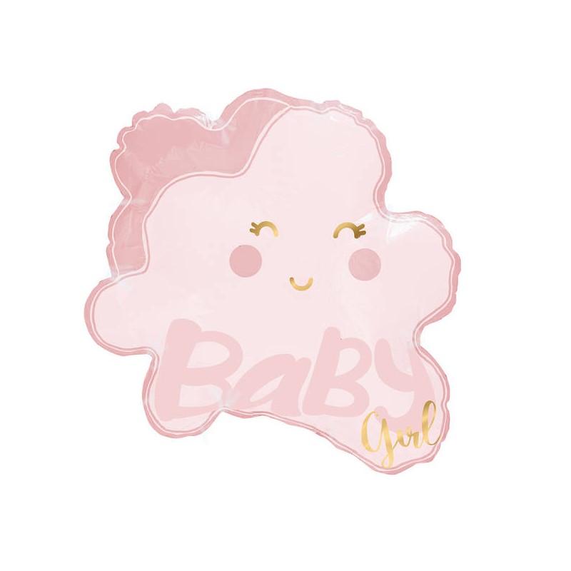 PALLONE MYLAR SAGOMATO NUVOLETTA ROSA 68x70cm