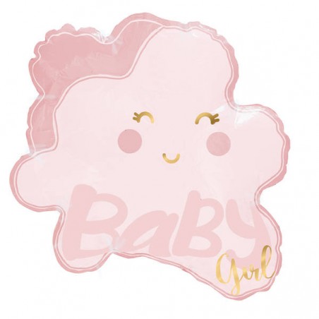 PALLONE MYLAR SAGOMATO NUVOLETTA ROSA 68x70cm