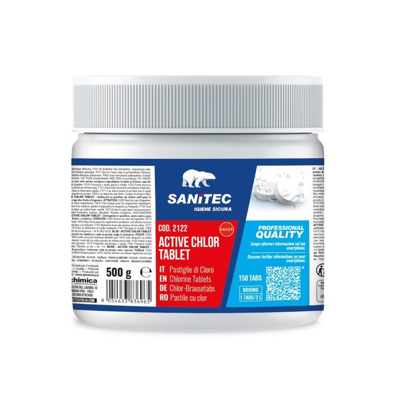 CLORO TABLET 500gr 150 TABS SANITEC