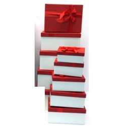 SCATOLA REGALO RETTANGOLARE CON FIOCCO ROSSO 4/10 17x24x11cm