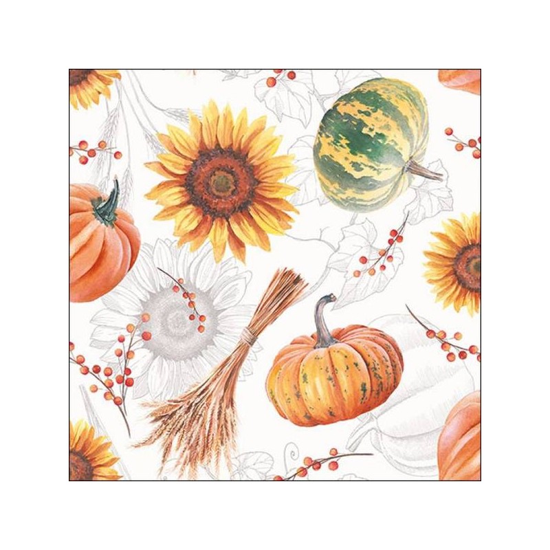 TOVAGLIOLI 33x33 ZUCCHE E GIRASOLI 20pz