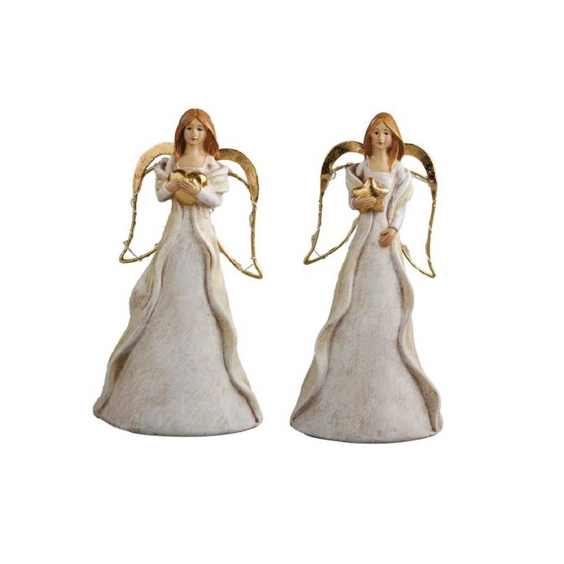 STATUETTA ANGELO CON ALI E LED ASS.TI 1pz