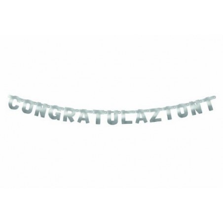 FESTONE CONGRATULAZIONI 15x225cm ARGENTO METAL