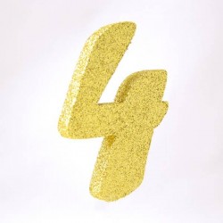 NUMERO POLISTIROLO GLITTER mm120x90 4 ORO