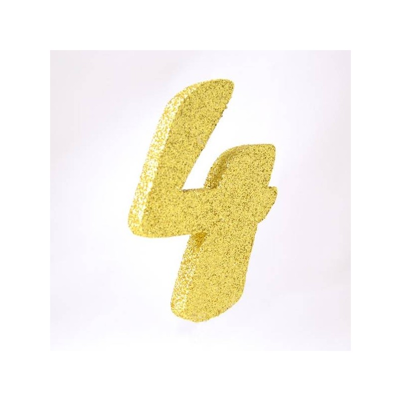 NUMERO POLISTIROLO GLITTER mm120x90 4 ORO