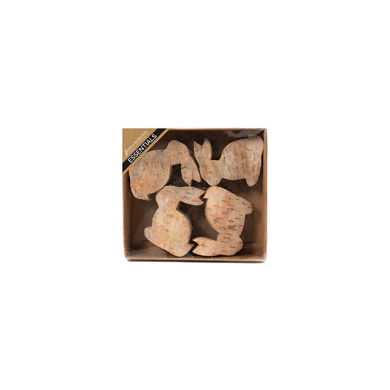 BOX CONIGLI DI LEGNO H.6cm 4pz
