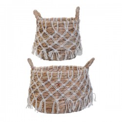 CESTO IN CORDA C/RETE E MANICI ø26cm