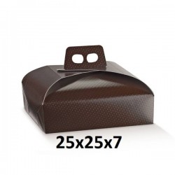 SCATOLA PORTA TORTA 25x25x7cm SPOT MARRONE