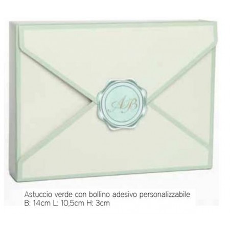 SCATOLA BUSTA VERDE C/SIGILLO 10,5x14x3cm 10pz