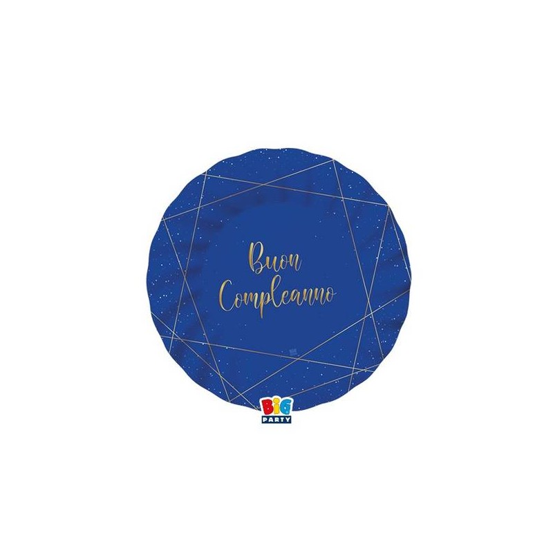 PIATTI BUON COMPLEANNO BLUE GOLD 20cm 8pz