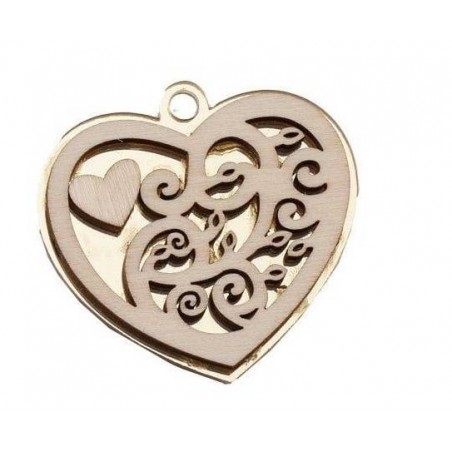 DECORAZIONE CUORE ORO PLEXI ø3,8cm 12pz