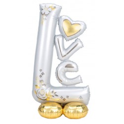 PALLONE MYLAR  L-O-V-E Wedding 73x147 cm - SI GONFIA AD ARIA