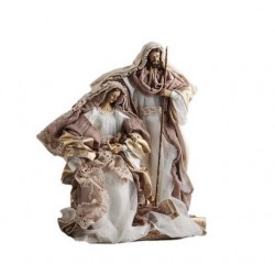 SET NATIVITA' BIANCO-ORO H.30cm