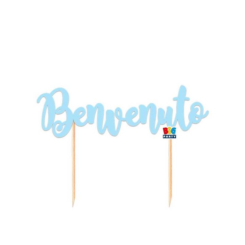 CAKE TOPPER ITALIC BENVENUTO 20x13cm