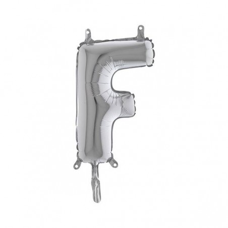 LETTERA F MYLAR SILVER 14 36cm
