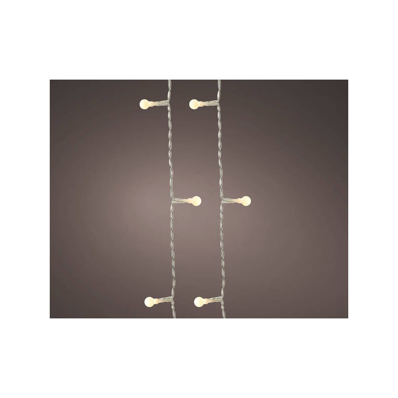 LUCI LED 8 FUNZIONI FILO TRASP - LUCE BIANCA CALDA H.30cm 3mt ESTERNO