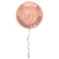 PALLONI MYLAR 18 45cm HAPPY 40 anni LUSH BLUSH TRASPARENTE