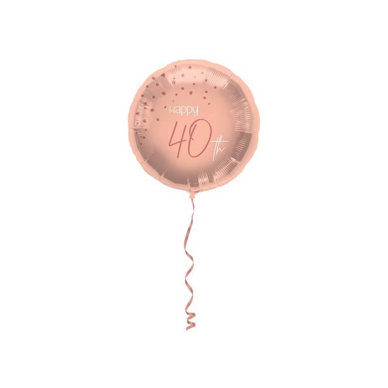 PALLONI MYLAR 18 45cm HAPPY 40 anni LUSH BLUSH TRASPARENTE