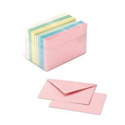 BIGLIETTI + BUSTE 9x14cm COLORI TENUI 100pz