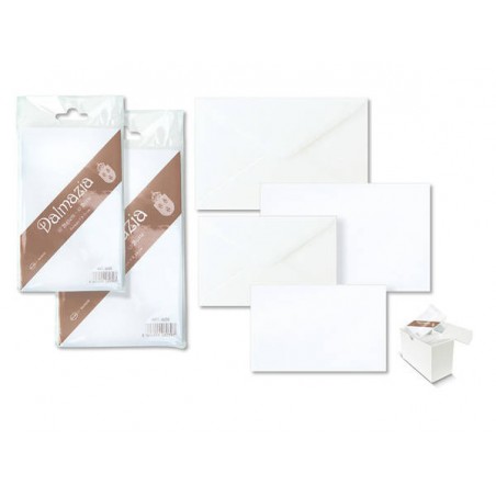 BIGLIETTO + BUSTA 7x11cm DALMAZIA 10pz BIANCO