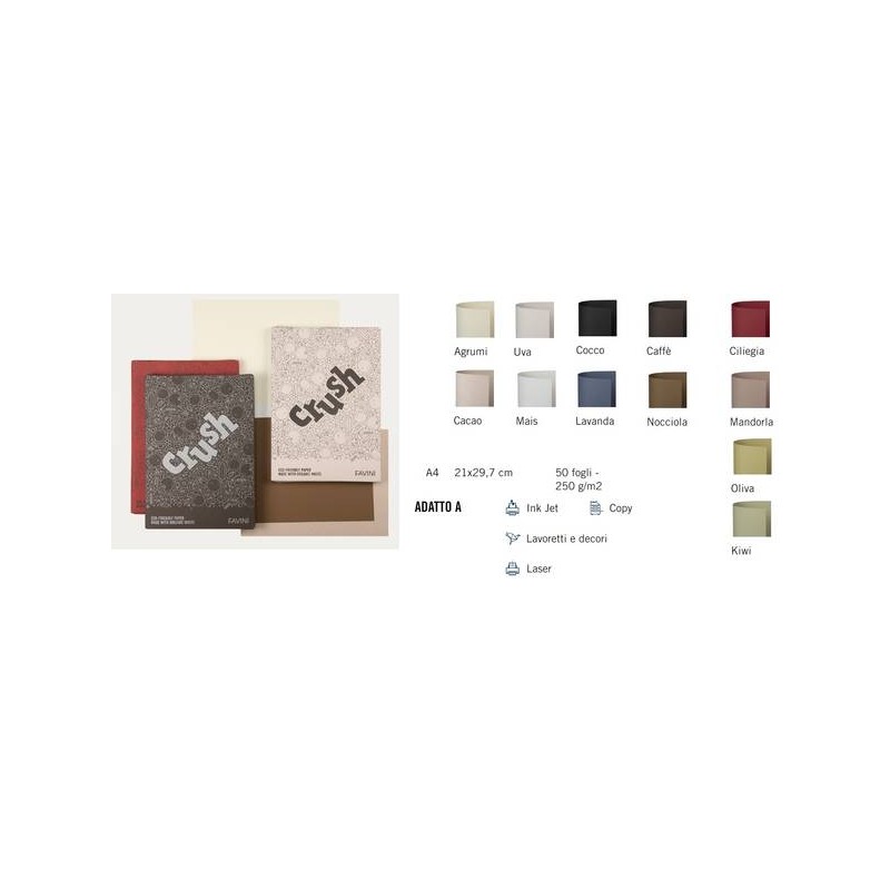 CARTA A4 CALLIGRAPHY CRUSH 250gr RISMA 50fg NOCCIOLA