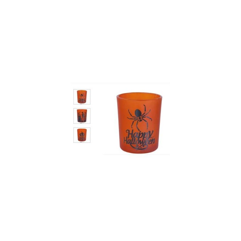 BICCHIERI IN VETRO HALLOWEEN ARANCIONI 3pz