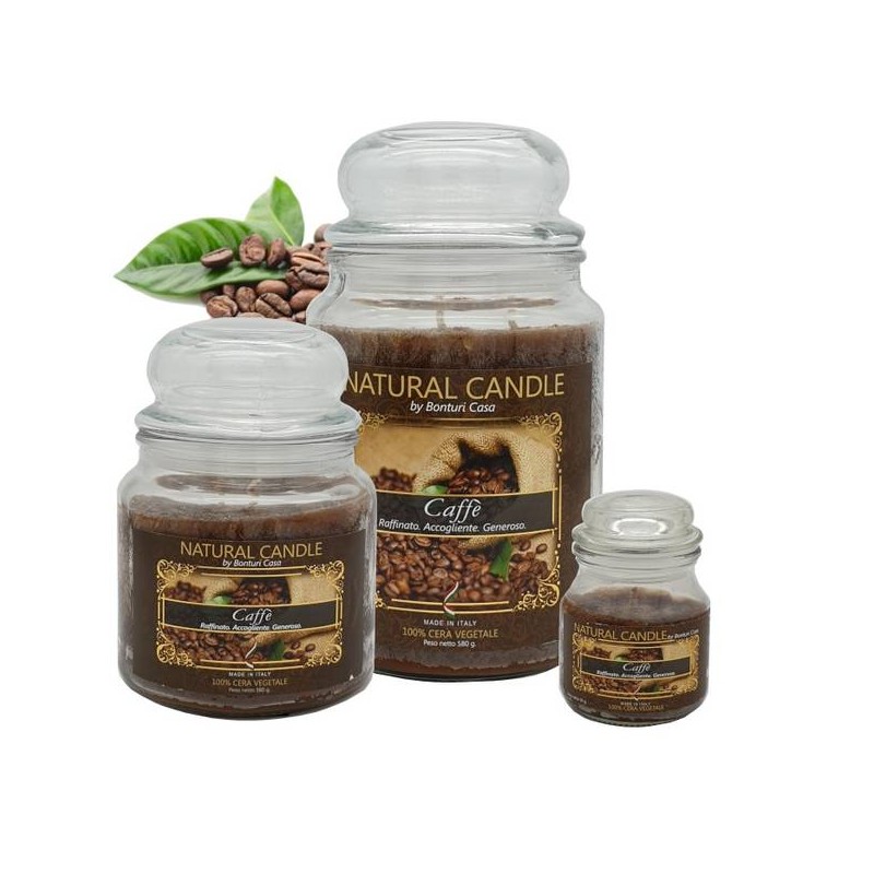 NATURE CANDLE 380gr GIARA 100% CERA VEGETALE CAFFE'