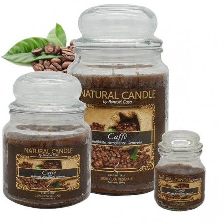 NATURE CANDLE 380gr GIARA 100% CERA VEGETALE CAFFE'