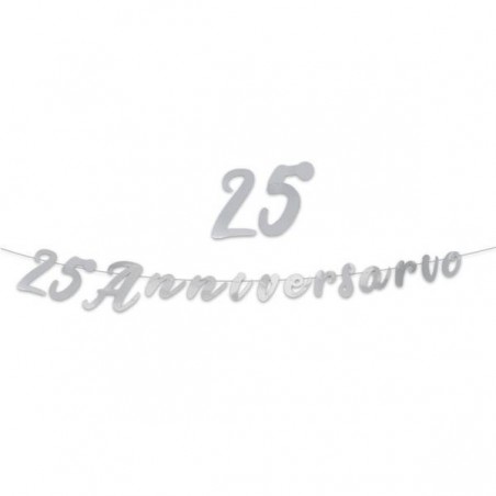 FESTONE METAL ARGENTO 25° ANNIVERSARIO 3mt