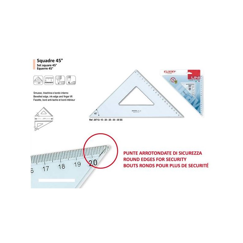 SQUADRA 45° 35cm UNI ARDA
