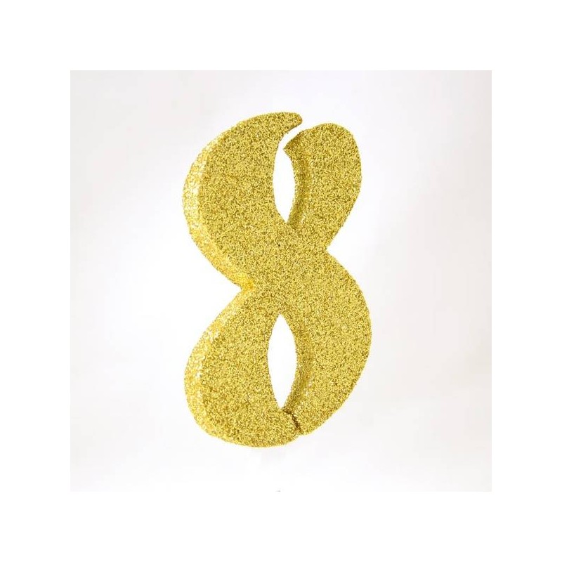 NUMERO POLISTIROLO GLITTER mm120x90 8 ORO
