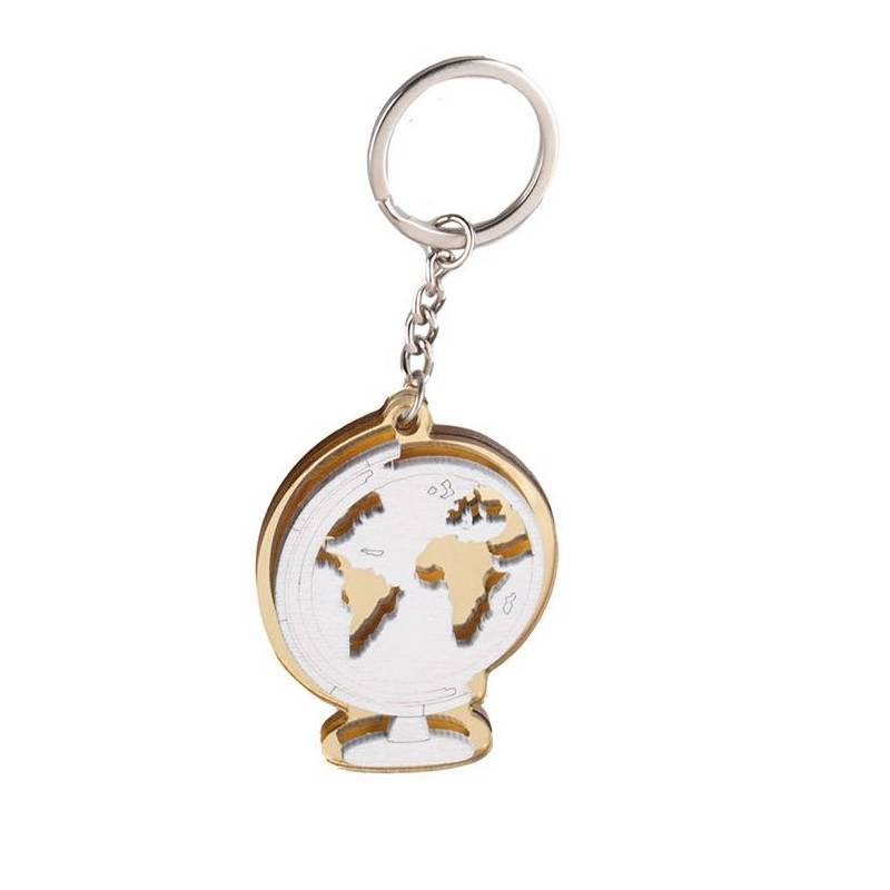 PORTA CHIAVI MAPPAMONDO PLEXI ORO H.5cm 12pz