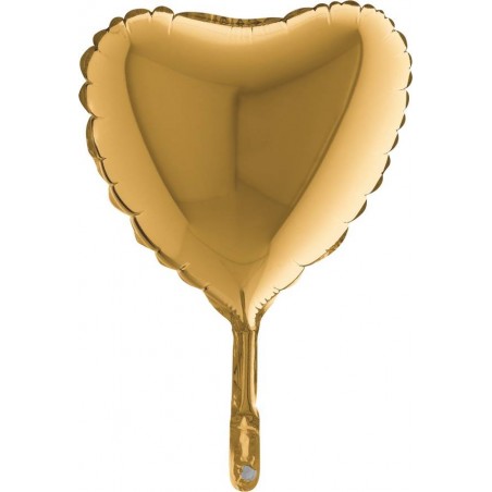 PALLONE MYLAR CUORE ORO  4 10cm