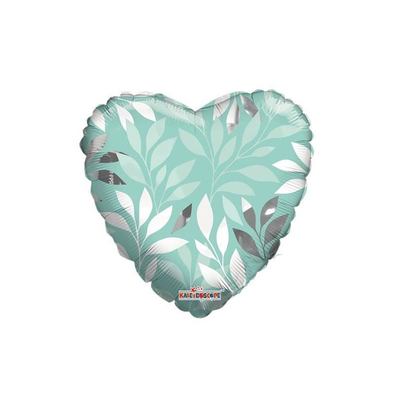 PALLONE MYLAR CUORE FOGLIE TIFFANY 26 66cm