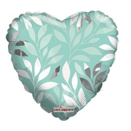 PALLONE MYLAR CUORE FOGLIE TIFFANY 26 66cm