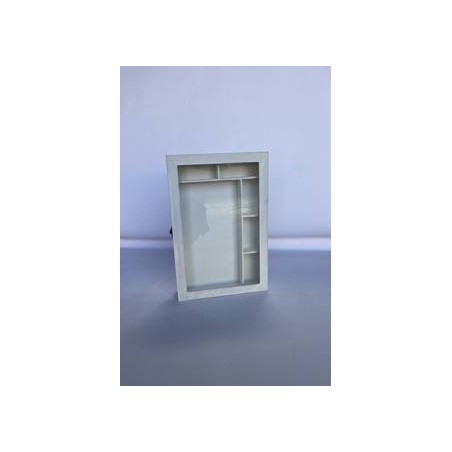 SCATOLA LEGNO RETTANGOLARE C/COP CON DIVISORI 34x23x6cm WHITE