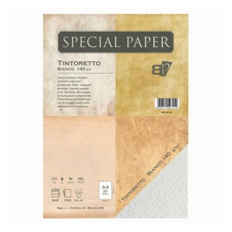 CARTONCINO DOPPIO 33x16,5 TINTORETTO BIANCO gr.200 25fg