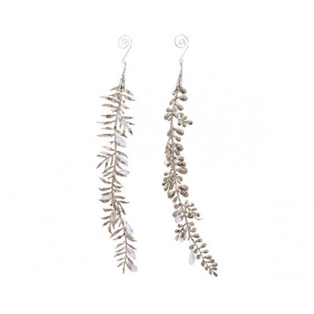 FOGLIE PLASTIC GLITTER 2ass. 1,5xh12cm CHAMPAGNE