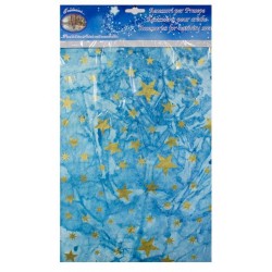 FOGLIO CARTA CIELO DIPINTO A MANO STELLE ORO 70x100cm