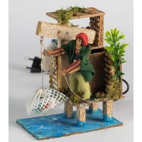 PESCATORE 8cm IN MOVIMENTO 10x15x17cm