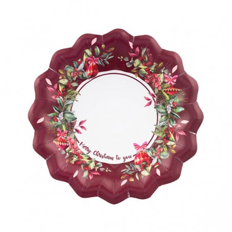 PIATTO FONDO ø24 CHERRY CHRISTMAS 8pz