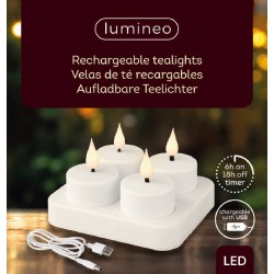 LED TEALIGHT RICARICABILE Ø4xh4,5cm 4pz - DA INTERNO