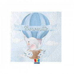 TOVAGLIOLI 25x25 MONGOLFIERA BENEVENUTO 20pz