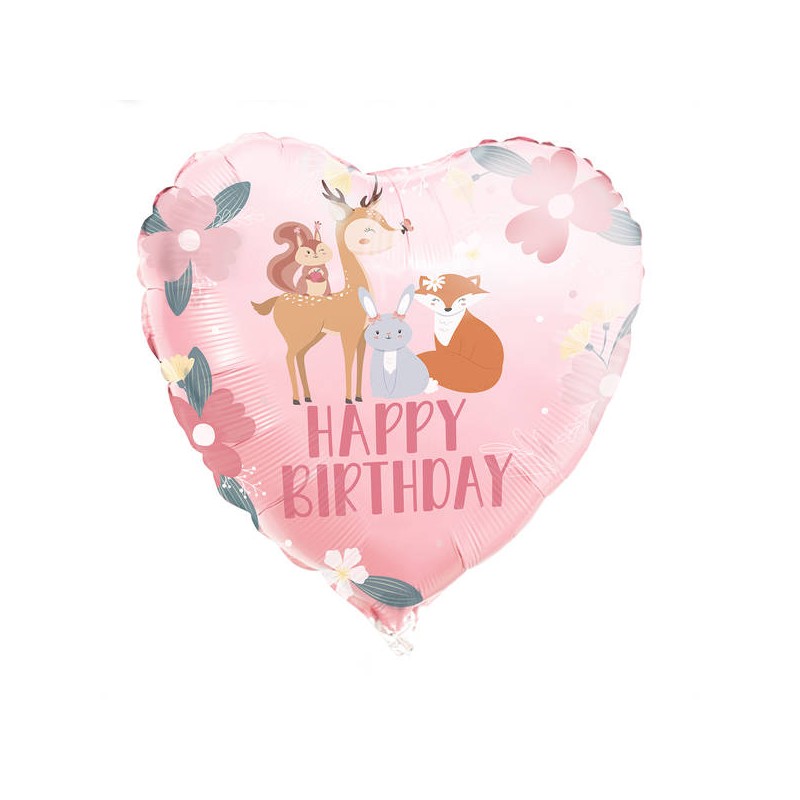 PALLONE MYLAR CUORE PRETTY FOREST ø45cm