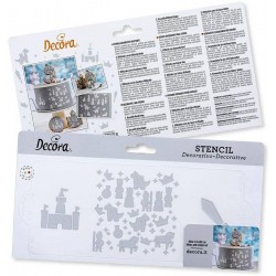 STENCIL CASTELLO E CAVALIERI 10x25cm