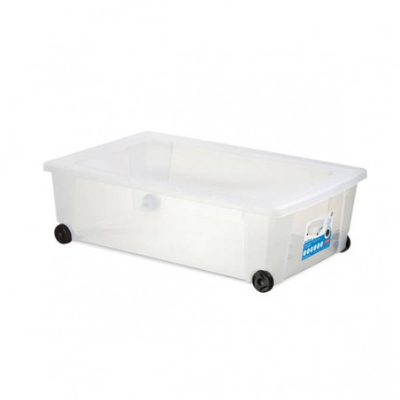 ROLLBOX XXL SCATOLA MULTIUSO TRASPARENTE C/RUOTE 59x39x18,5cm 30lt